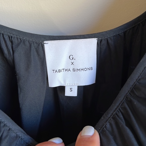 G LABEL GOOP X TABITHA SIMMONS black cotton dress with tie and pockets. - Picture 7 of 9